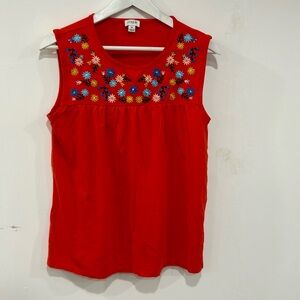 Embroidered loose tank